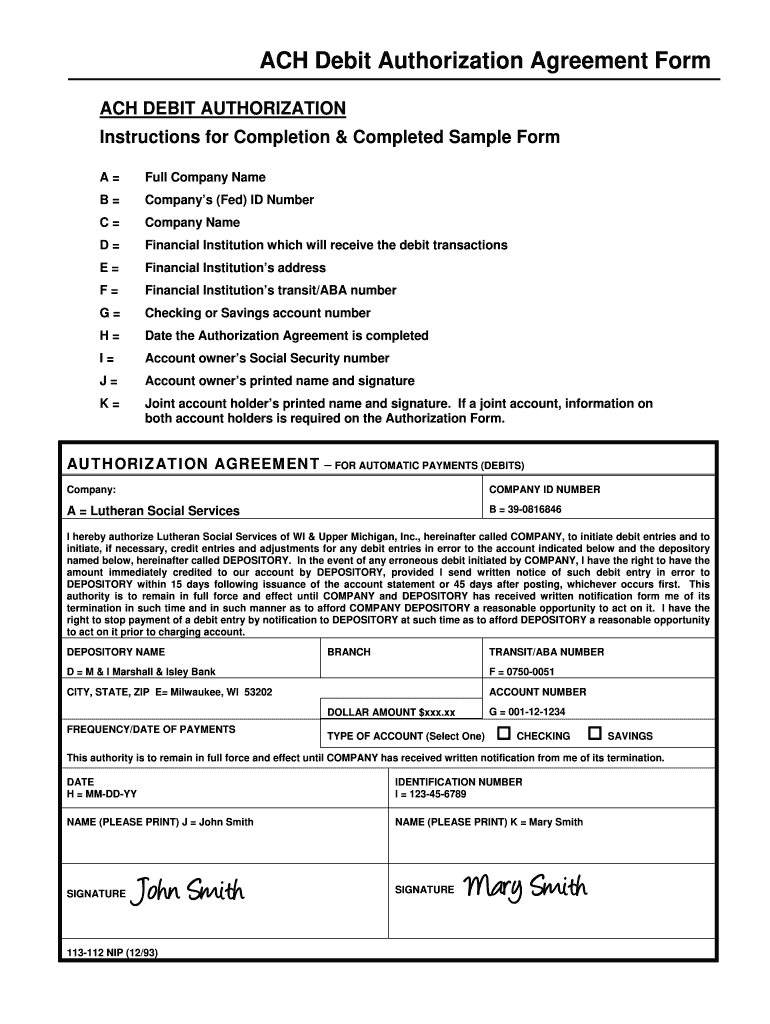 Ach Instructions Template  Form