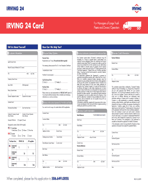Irving 24 Card  Form