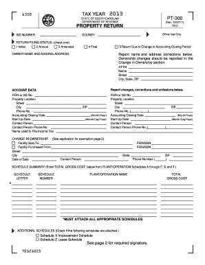  Pt300 Sc Fillable Form 2013