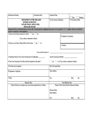 Notaries Equipment Company New Jersey Notary Public Application  Form