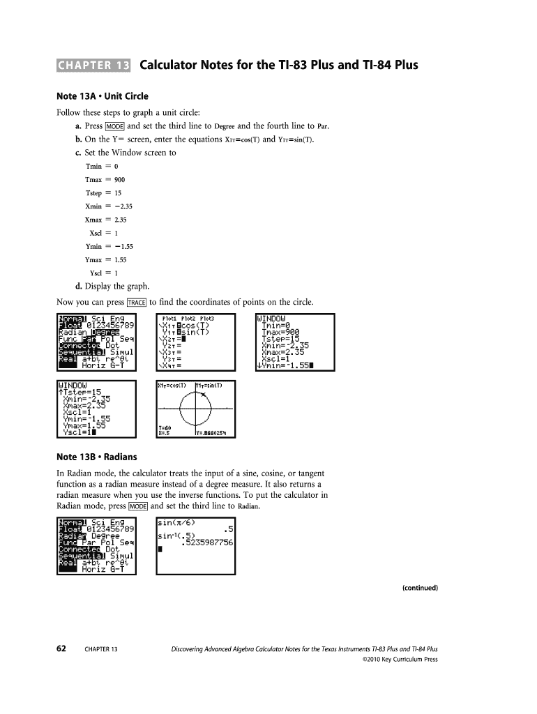 Fillable Unit Circle  Form