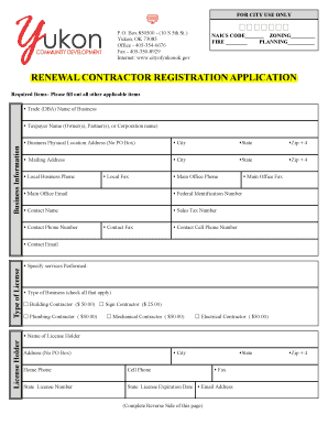 The City of Yukon Requires Contractor Registration Per Ordinance 18 Cityofyukonok  Form