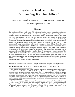 Systemic Risk and the Refinancing Ratchet Effect Web Mit  Form