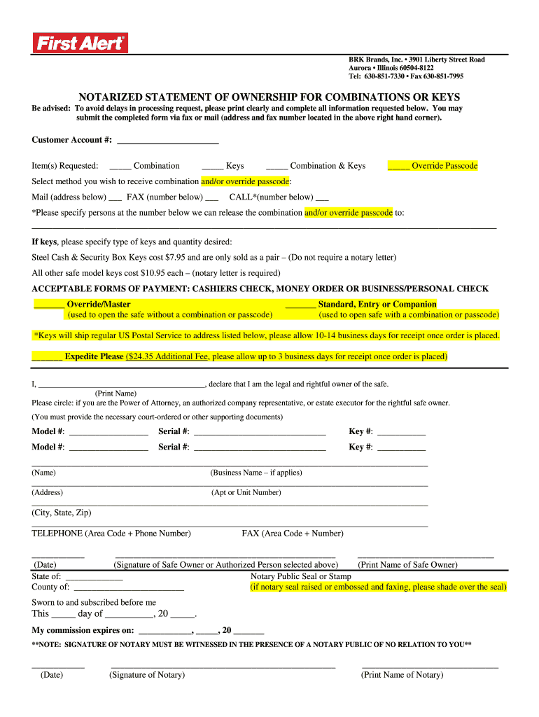 Statement of Ownership Example  Form