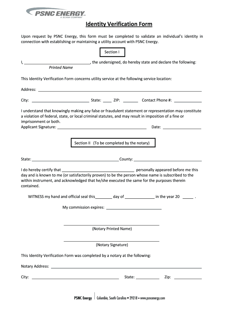 Vitalchek Identity Verification Form