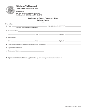 Contact Us Missouri Secretary of State  Form