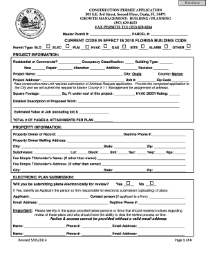 Growth Management Permit Application Ocalafl  Form