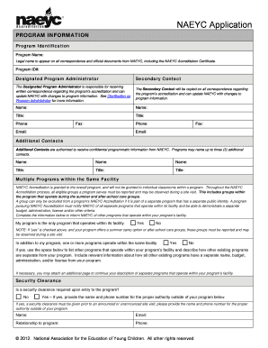 Naeyc Application Form