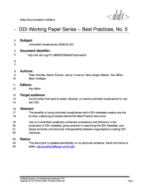 DDI Best Practice Controlled Vocabularies 02 22 Ddialliance  Form