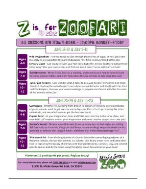 ZooFari Registration Form San Joaquin County