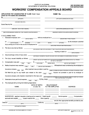 Application for Deceased Claim How to Fill  Form