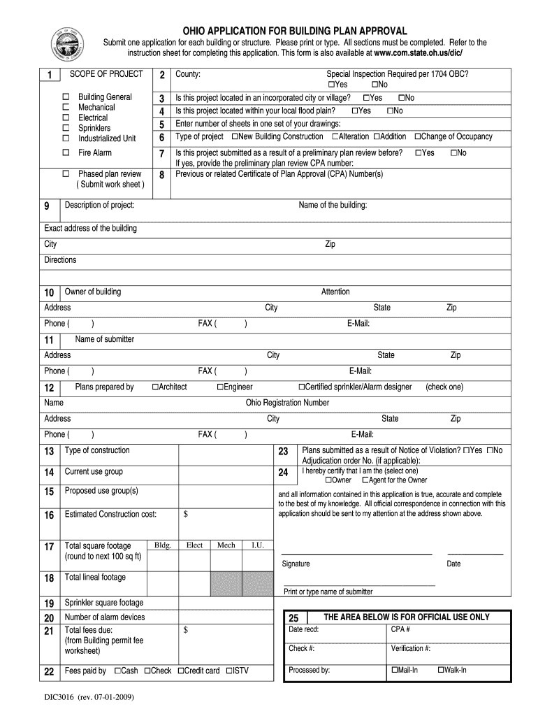 Submit One Application for Each Building or Structure Ohio  Form