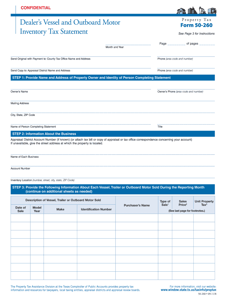  Property Tax Form 50 260 2011