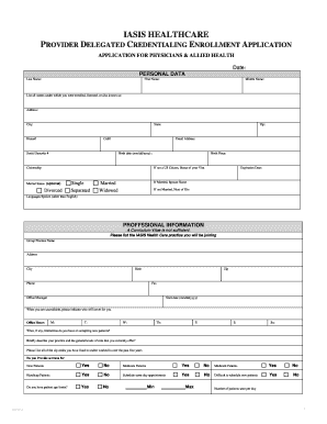 PROVIDER DELEGATED CREDENTIALING ENROLLMENT  Form