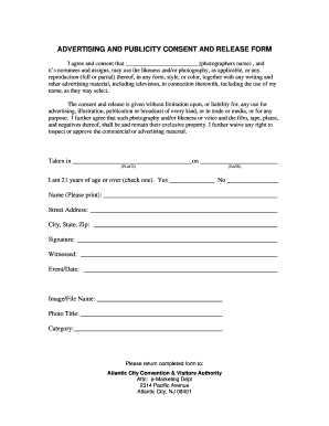 Advertising Release Form