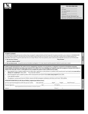  Camping Health, Consent and Release Form Young Life Sharedresources Younglife 2013