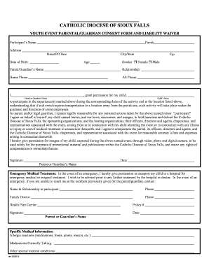 One Day Event Consent Form Sfcatholic