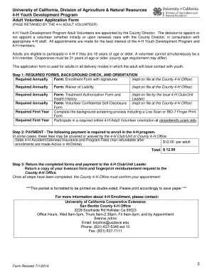 Adult Enrollment Form English PDF 4 H Youth Development! Cesanbenito Ucdavis