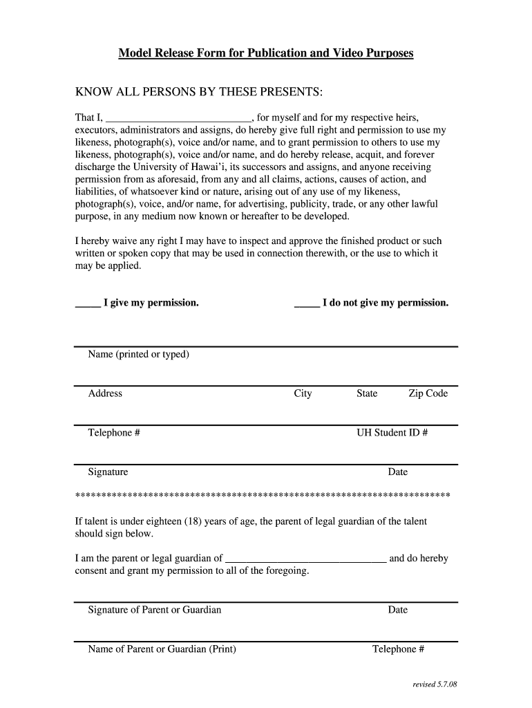 Model Release Form - Fill Out and Sign Printable PDF Template | signNow