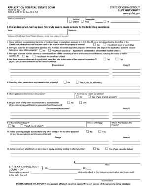 APPLICATION for REAL ESTATE BOND Jud Ct  Form