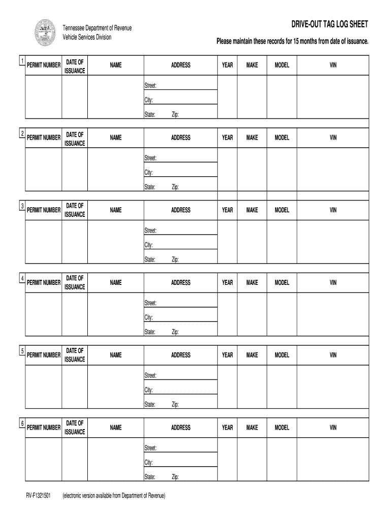 How to Fill Out a Drive Out Tag  Form