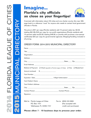 Order Form Florida League of Cities