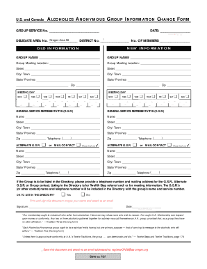 Aa Group Change Form