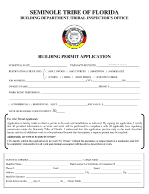 Florida Building Permit  Form