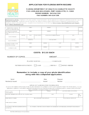 Birth Certificate Form PDF