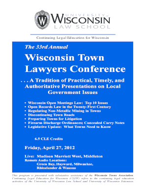 Wisconsin Town Lawyers Conference Law Wisc  Form