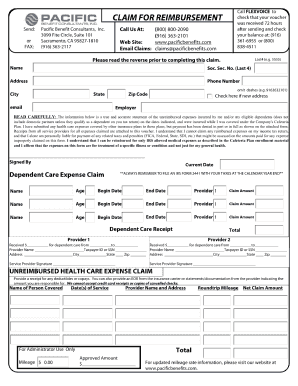 Claimspacificbenefitscom Form
