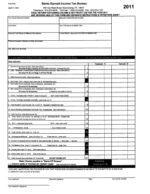 Berks Earned Income Tax Bureau Form