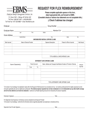 Ebms Flex Spending Account  Form