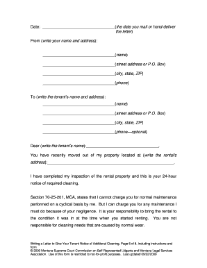 Giving Your Tenant Post Move Out Notice of Montana Courts Courts Mt  Form