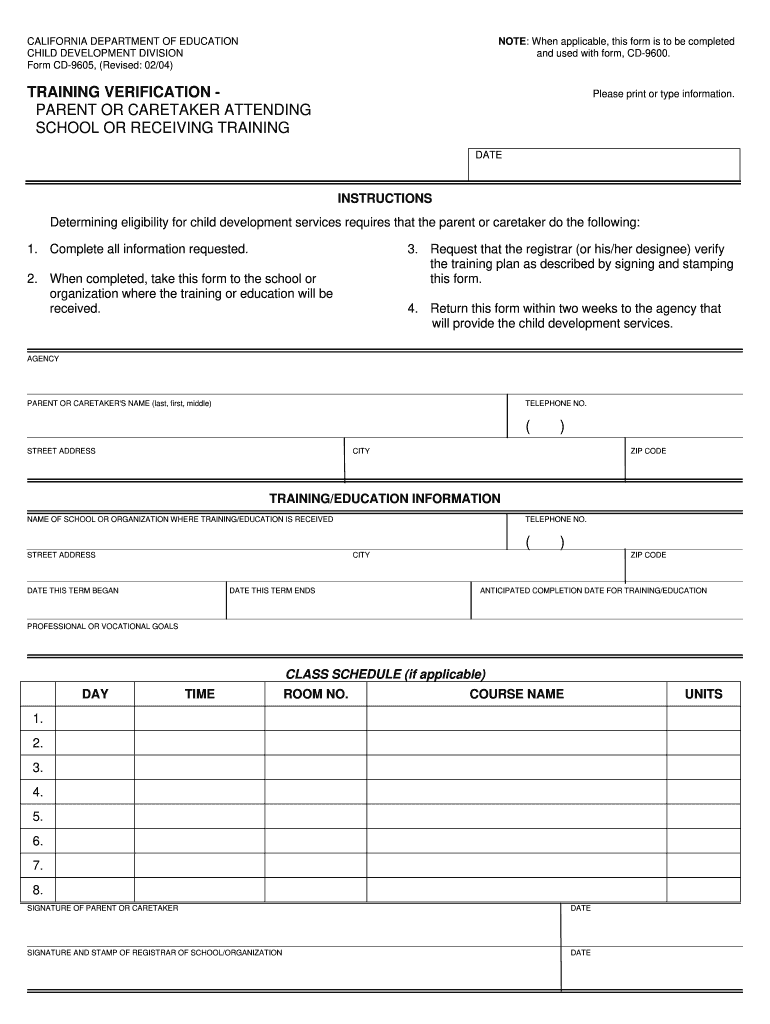  Cd 9605 Form 2004-2024