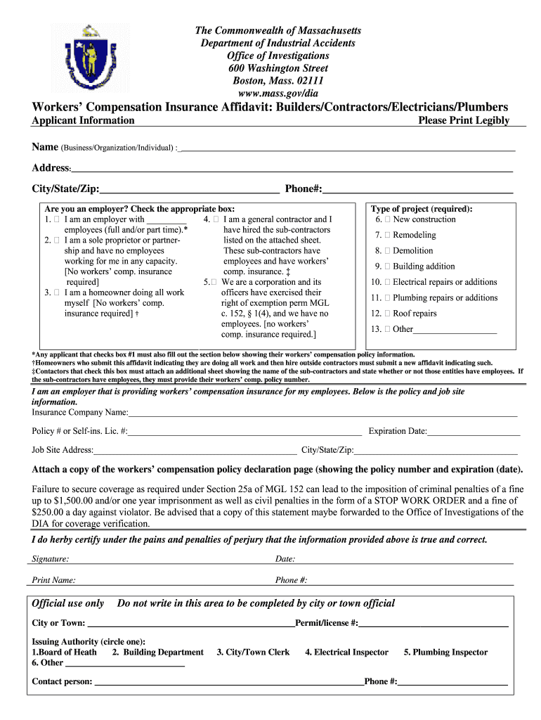 Insurance Affidavit Form