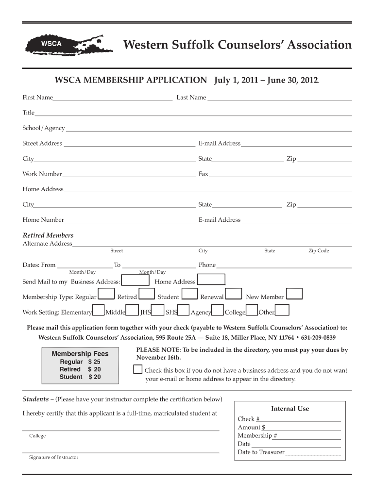 Western Suffolk Counselors&#039; Association Wsuffolkcounselors  Form