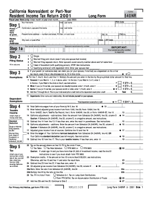 California Income Tax Return Form