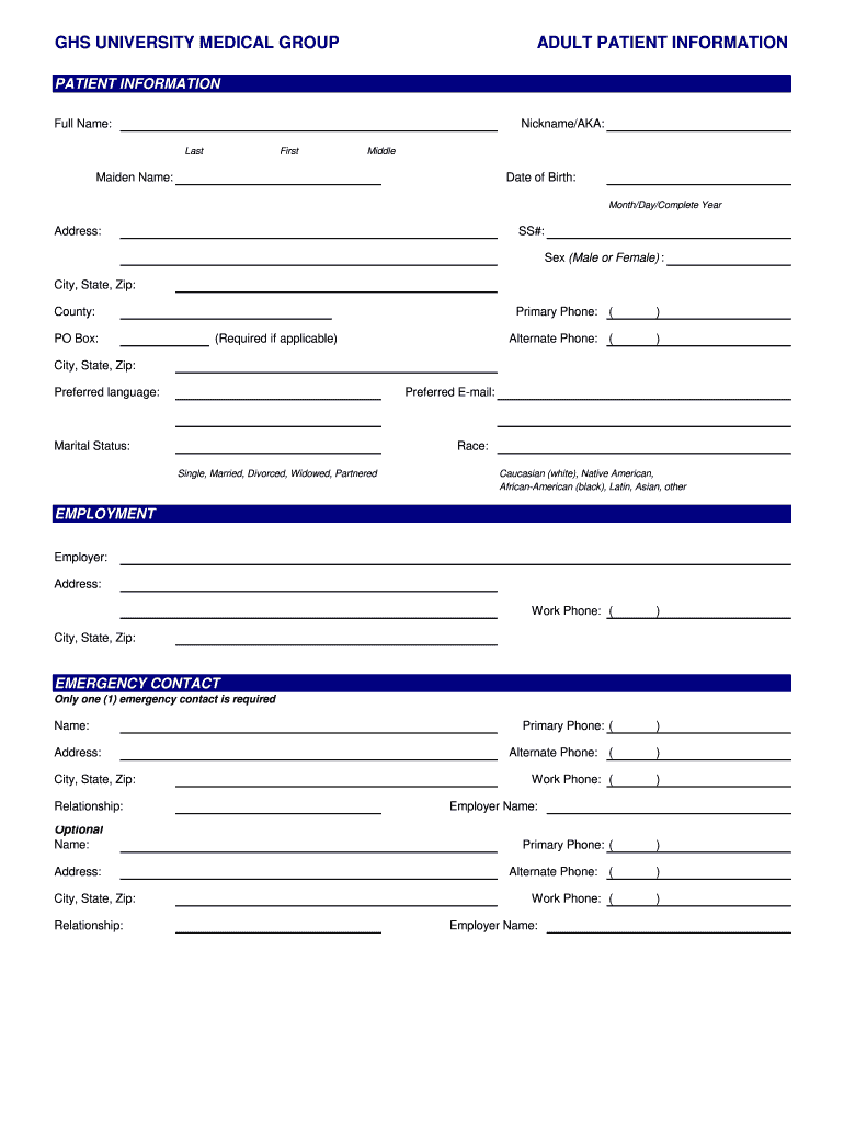 New Patient Medical Forms