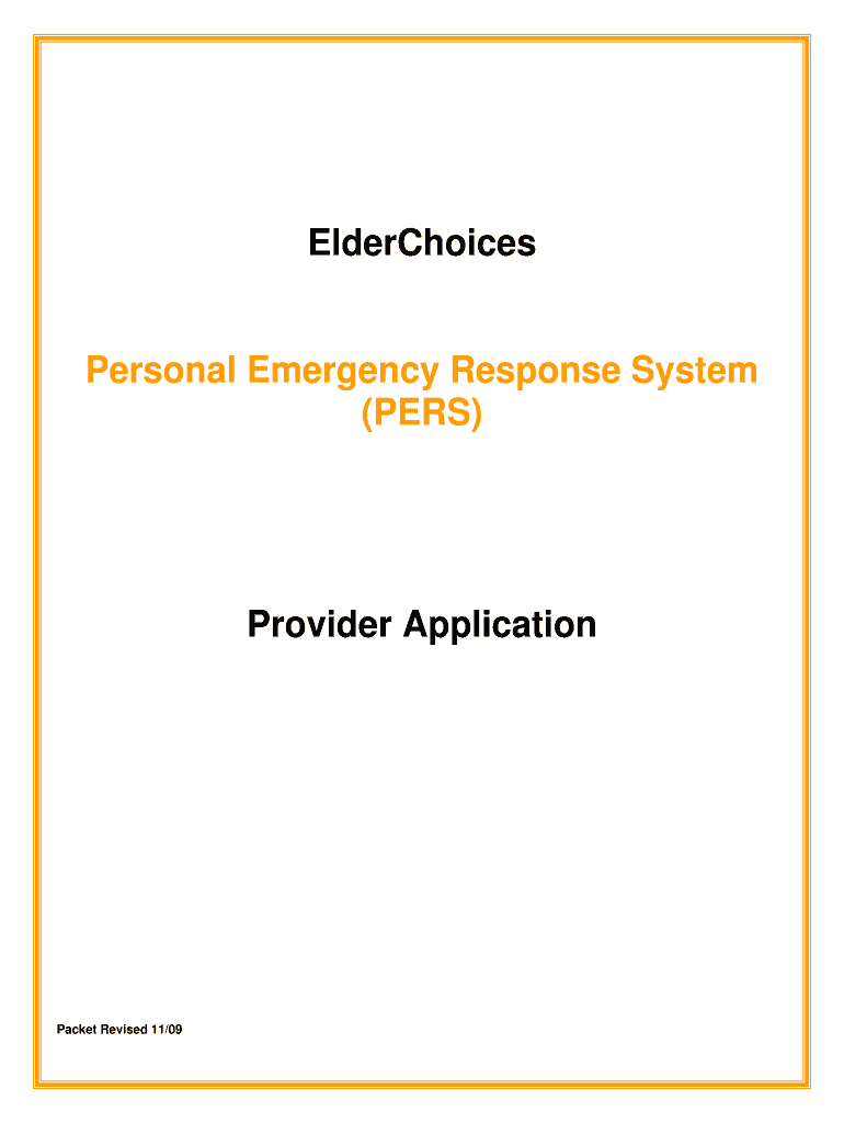 Elderchoices Pers Provider Application Form