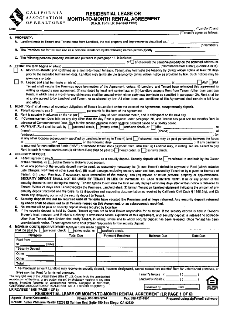 Ziplogix Residential Lease  Form
