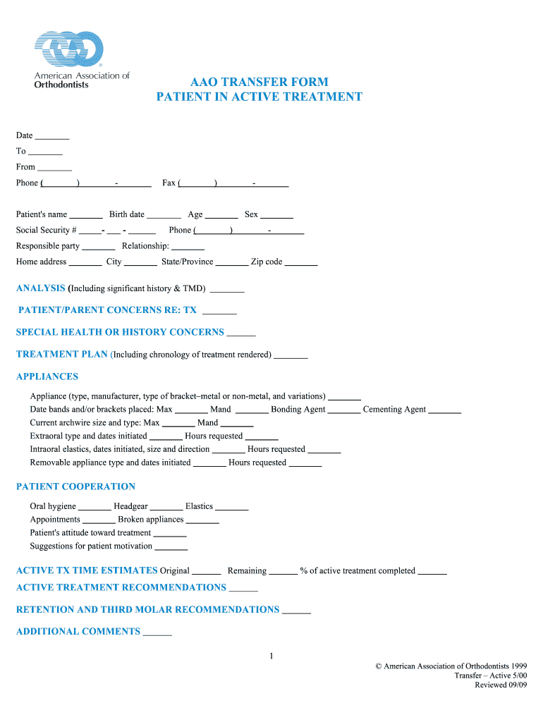 Aao Transfer Form Fill Out and Sign Printable PDF Template signNow