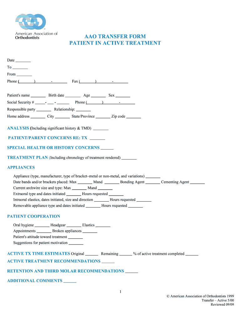  Aao Transfer Form 2009-2024