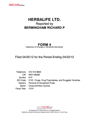 Herbalife Bank Information Form PDF