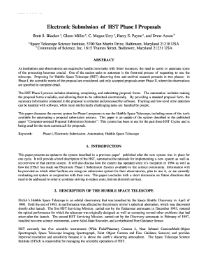 Electronic Submission of HST Phase I Proposals STScI Stsci  Form