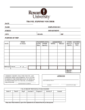 Voucher Format for Expenses