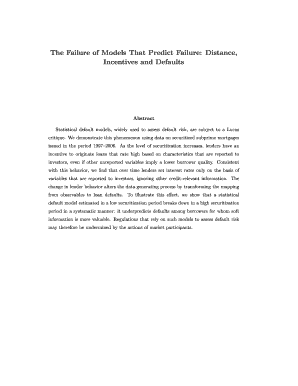 The Failure of Models that Predict Failure John M Olin School of Apps Olin Wustl  Form