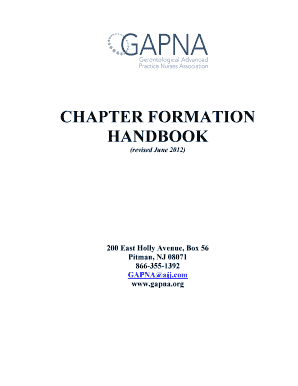 CHAPTER FORMATION HANDBOOK GAPNA Gapna