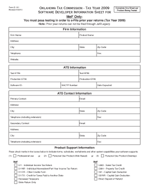 Form D 101 Revised 9 Tax Ok