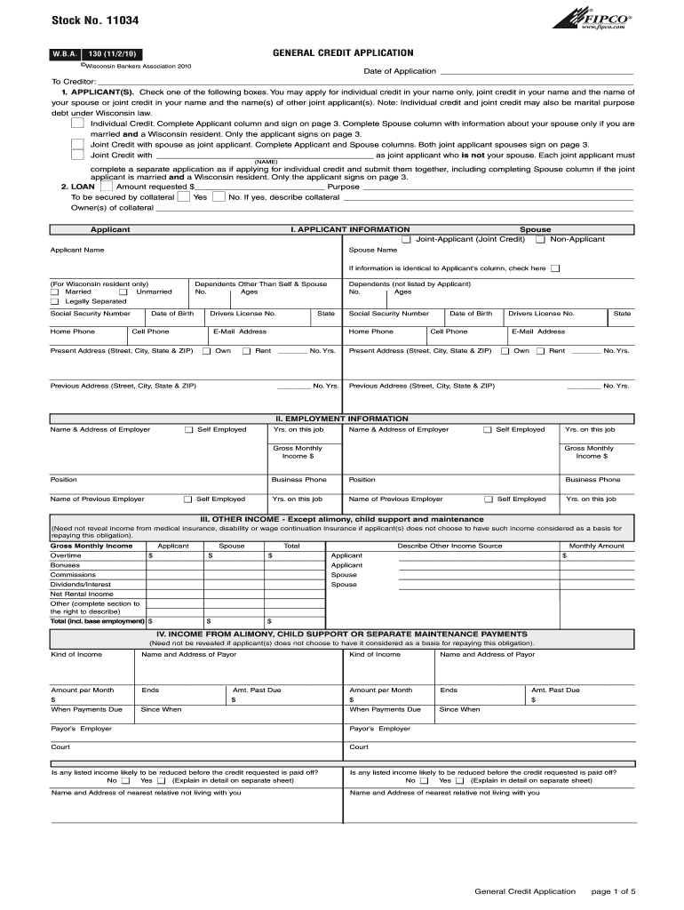 Credit Application  Form